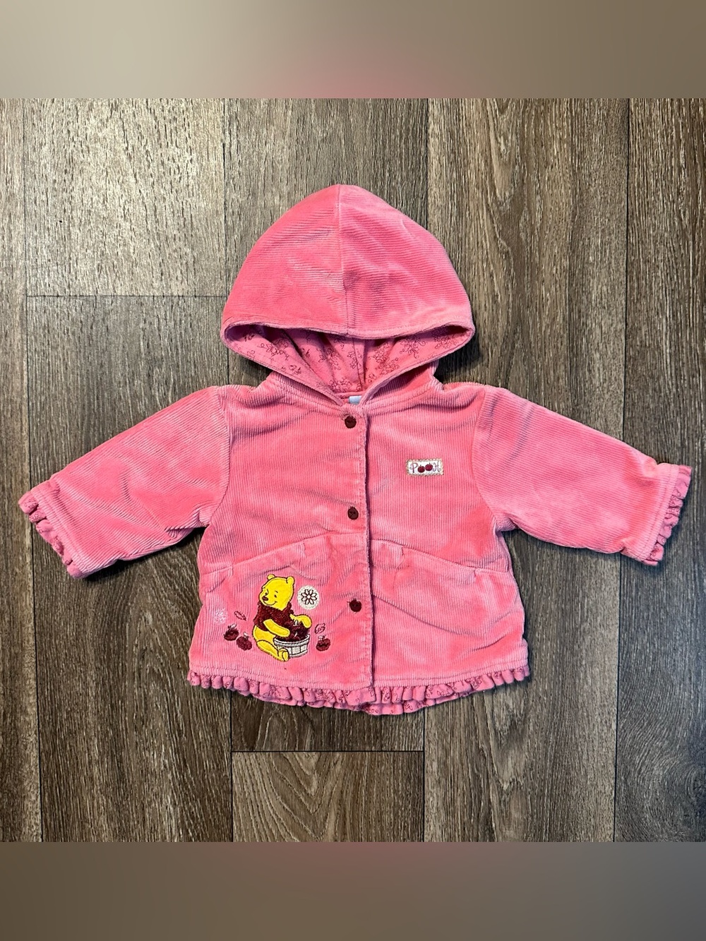 Pink corduroy Winnie the Pooh jacket Disney baby Sz 3-6M
